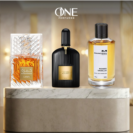 مانسيرا روز فانليا 100 ml + خمرة 100 مل + بلاك اوركيدا 100 مل